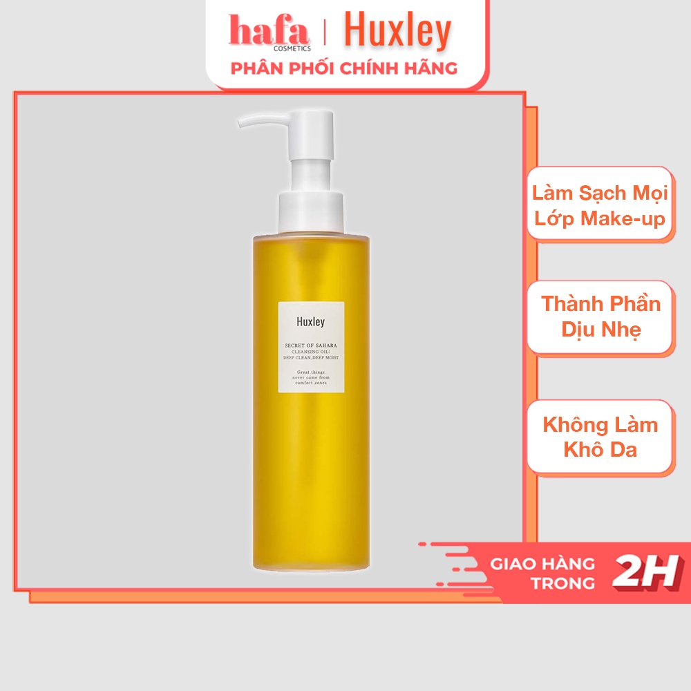 Dầu tẩy trang làm sạch sâu, dưỡng ẩm da Huxley Cleansing Oil; Deep Clean, Deep Moist 200ml