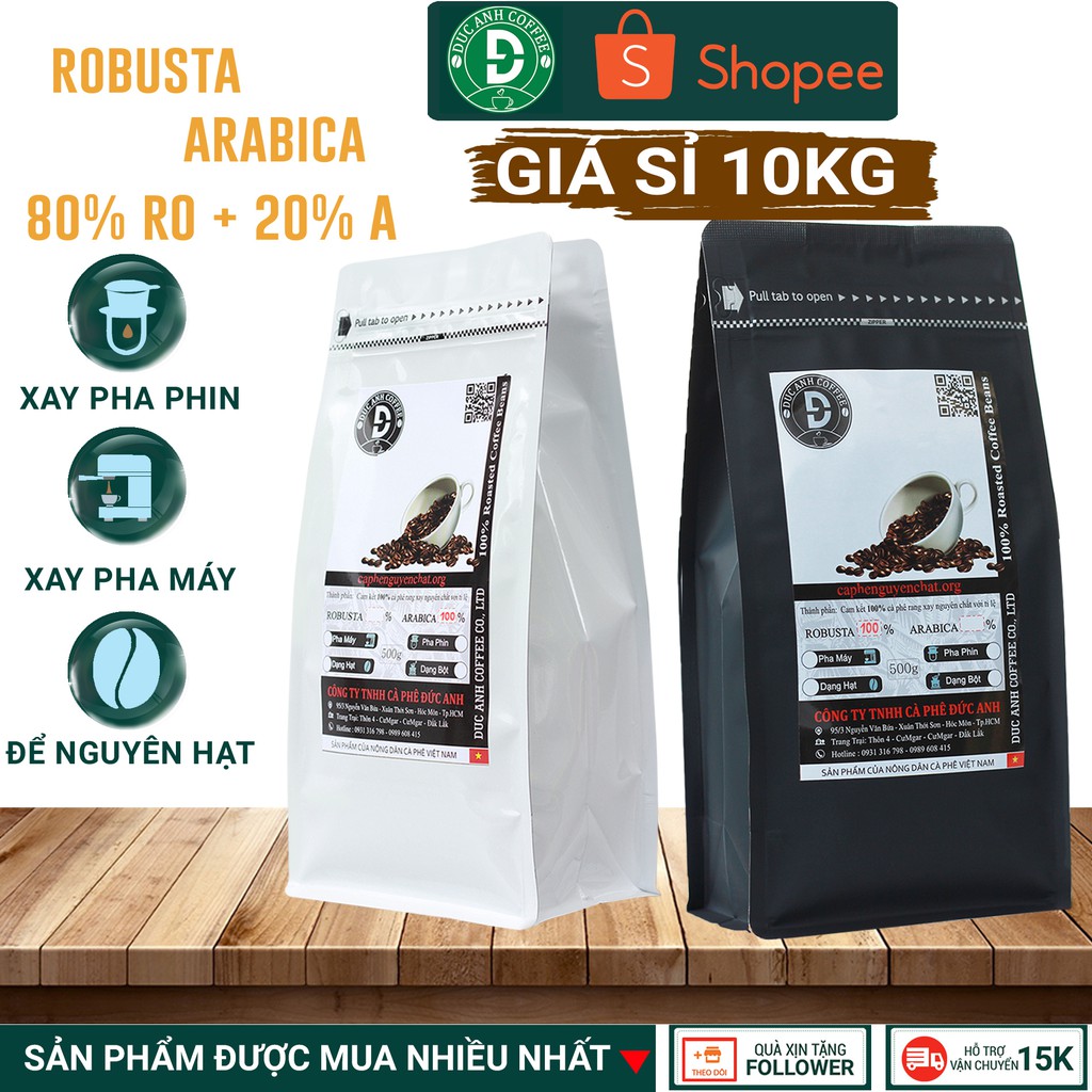 [Trợ Giá Cho Quán] 10kg Cà Phê Rang Mộc DUC ANH COFFEE Tùy Chọn Robusta Và Arabica -  Công Ty Cà Phê Đức Anh