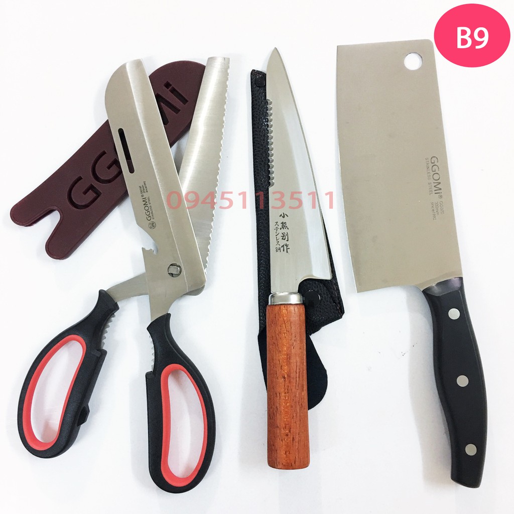 Combo 3 Kéo cắt gà đa năng, dao chặt thái thực phẩm cao cấp Hàn Quốc