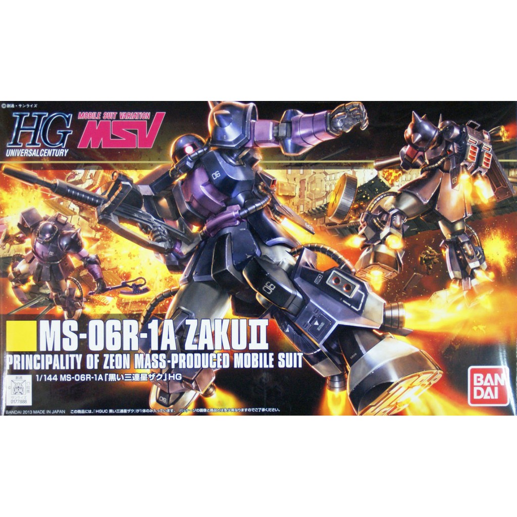 Mô Hình Lắp Ráp HG UC 1/144 MS-06R-1A Black Tri-Stars Zaku II