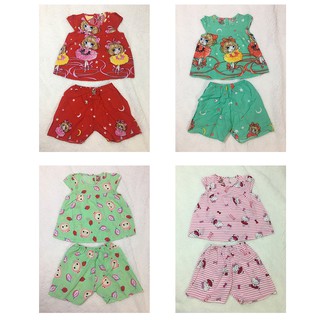 Đồ bộ bé gái mặc nhà tole 2 da tole lanh họa tiết hoạt hình, size 10kg- 11kg