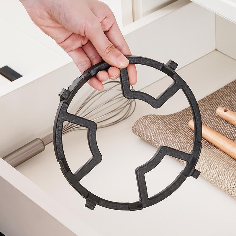 Giá Đỡ Nồi Ga Hình Tròn Màu Đen Bằng Sắt Chống Trượt / Bền Bỉ Đa Năng