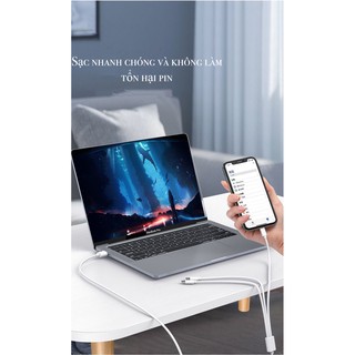 Cáp Sạc 3 Đầu - Cáp Sạc Nhanh Iphone, Usb, Type C