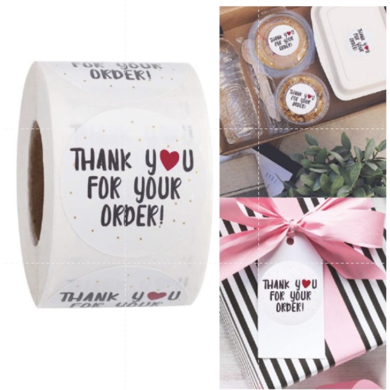 Tem dán chữ thank you dễ thương - nhiều mẫu Cuộn 500 miếng