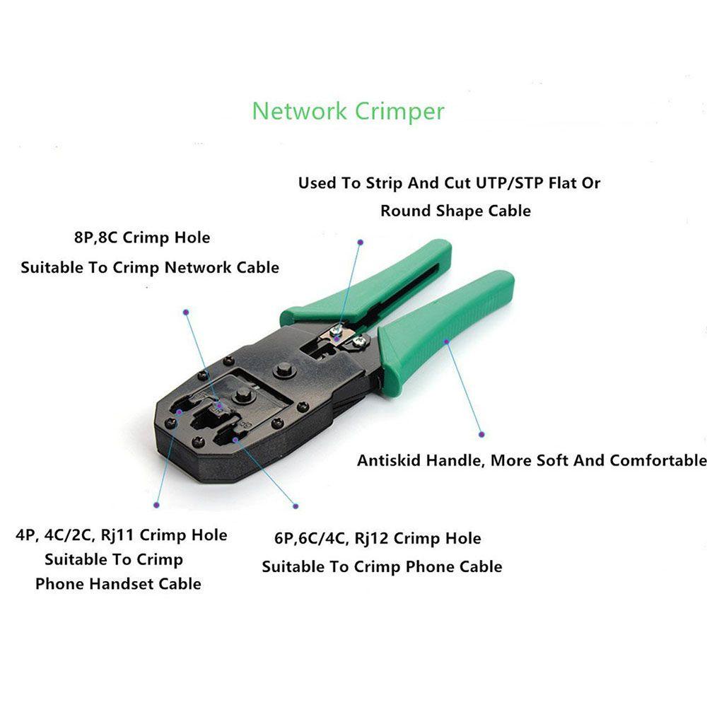 Set 12 Kìm Uốn Dây Mạng RJ45 + 12 Dụng Cụ Chuyên Dụng