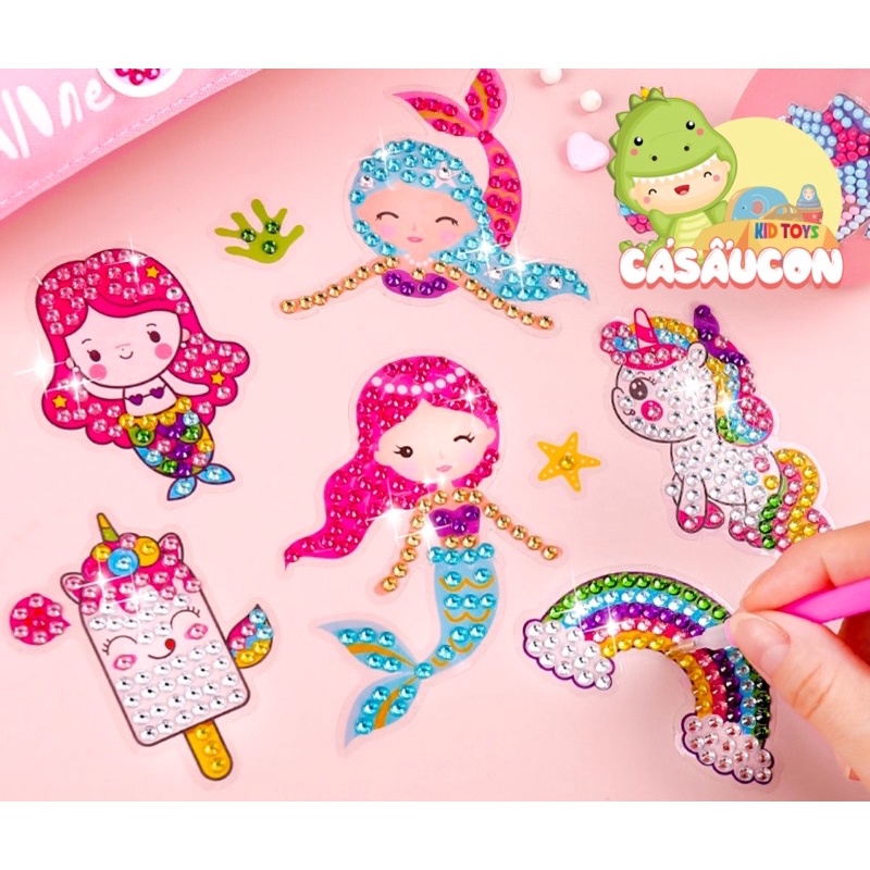 Tranh đính đá hình dán sticker siêu dễ thương dành cho bé