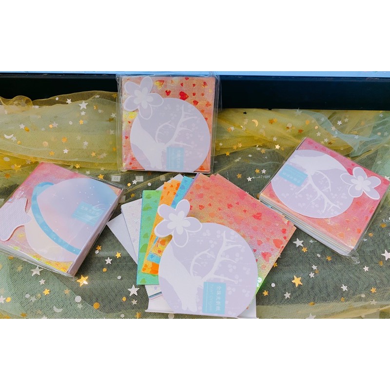 100 tờ giấy gấp hạc 7*7cm nhũ lấp lánh, giấy gấp hạc óng ánh