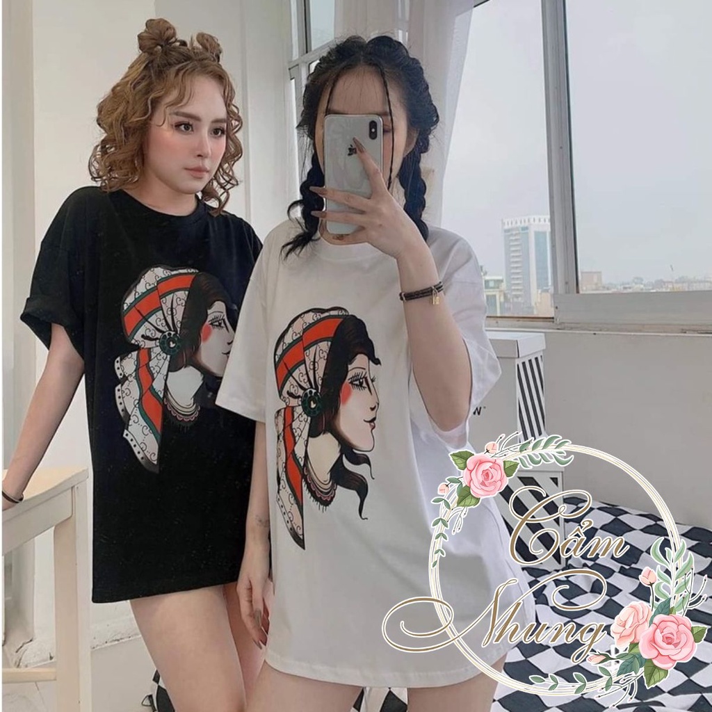 Áo Thun Tay cô gái buộc khăn-CAMNHUNG Áo Thun Nam Nữ Unisex Hot Hit