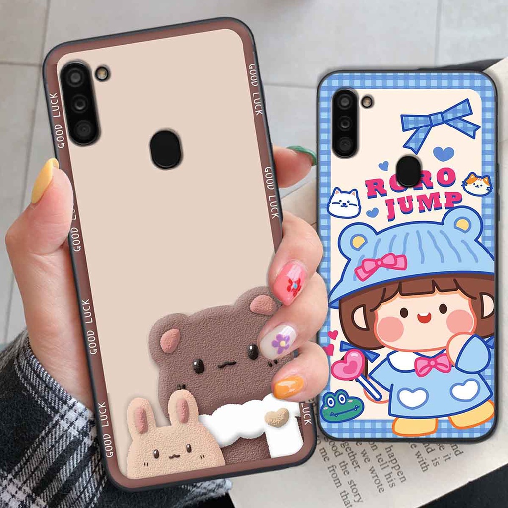 Ốp Samsung A11 / M11 bear brick, gấu đáng yêu, dễ thương
