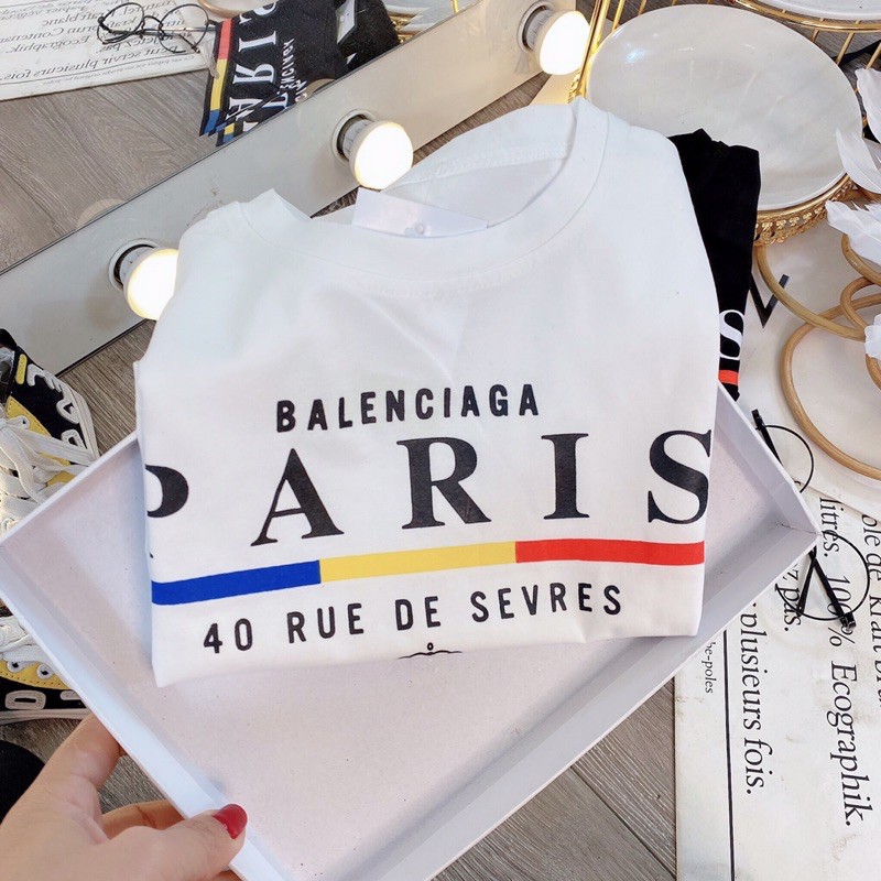 Áo Phông Cọc Tay Chất Liệu Cotton Bé Trai &amp; Gái In Chữ PARIS - ZIN KID SHOP