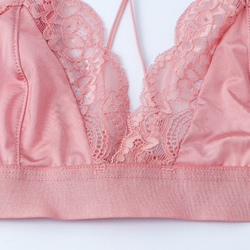 Áo ngực VARSBABY d319gy không gọng phối ren hoa sexy