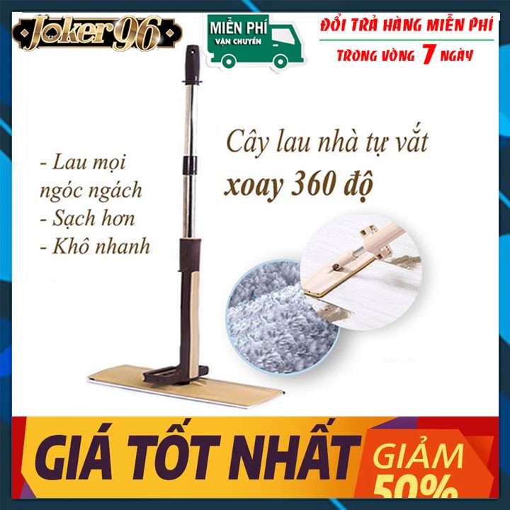 Cây lau nhà ,chổi lau nhà tự vắt phẳng thông minh Spin Mop xoay 360 độ