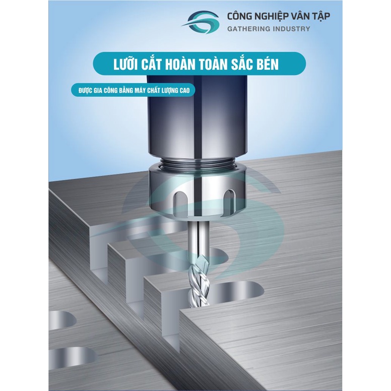 Dao phay ngón gia công nhôm 3 lưỡi độ cứng 55HRC