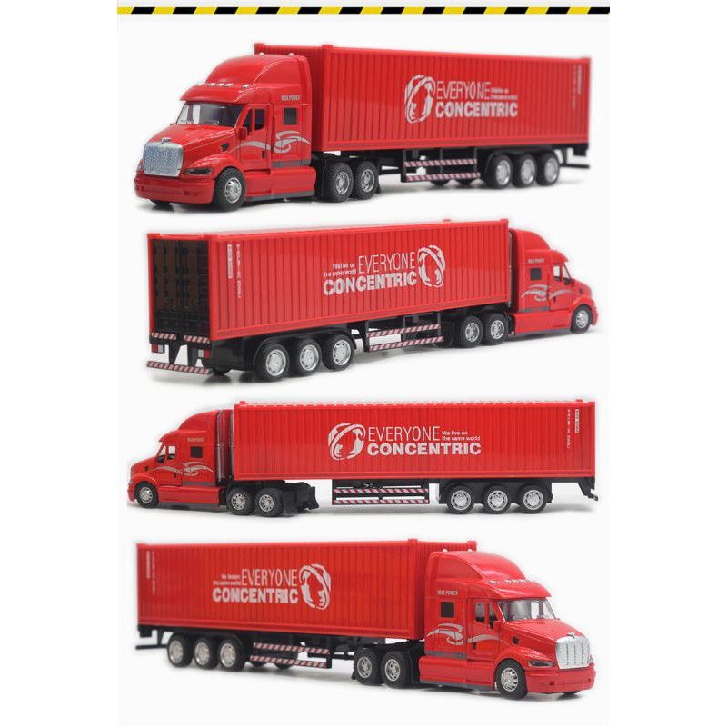 Đồ chơi xe container đầu hợp kim tỉ lệ 1:48 có âm thanh đèn