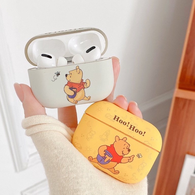 Vỏ Bảo Vệ Hộp Sạc Tai Nghe compatible AirPods Pro/compatible AirPods 3/Pro 2Gen Hình Gấu Pooh Dễ Thương