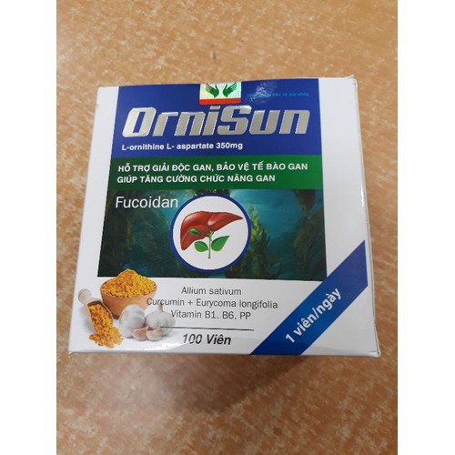 bổ gan Ornisun hạ men gan,giải độc gan dùng cho người viêm gan, chức năng gan kém ngày 1 viên hộp 50 viên