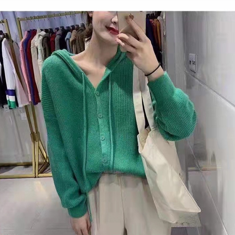 SUXI Mới Áo Khoác Cardigan Dệt Kim Màu Trơn Dáng Rộng Phong Cách Hàn Quốc Thời Trang Mùa Thu Cho Nữ