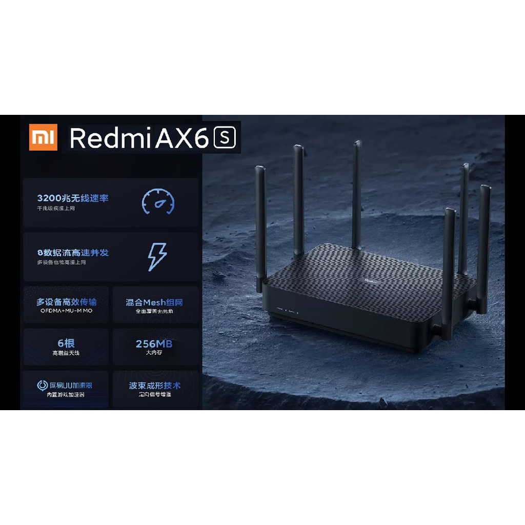 Bộ phát Wifi Router Xiaomi Redmi AX6S hỗ trợ - Wifi 6 - Mesh - 248 thiết bị