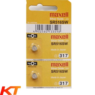 2 PIN SR516, SR516SW, 317 1.55V MAXELL PIN ĐỒNG HỒ