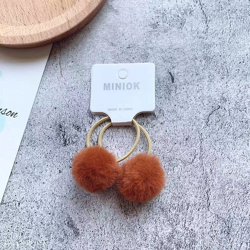 Set 2 dây cột tóc đính quả bông dễ thương dành cho bé gái