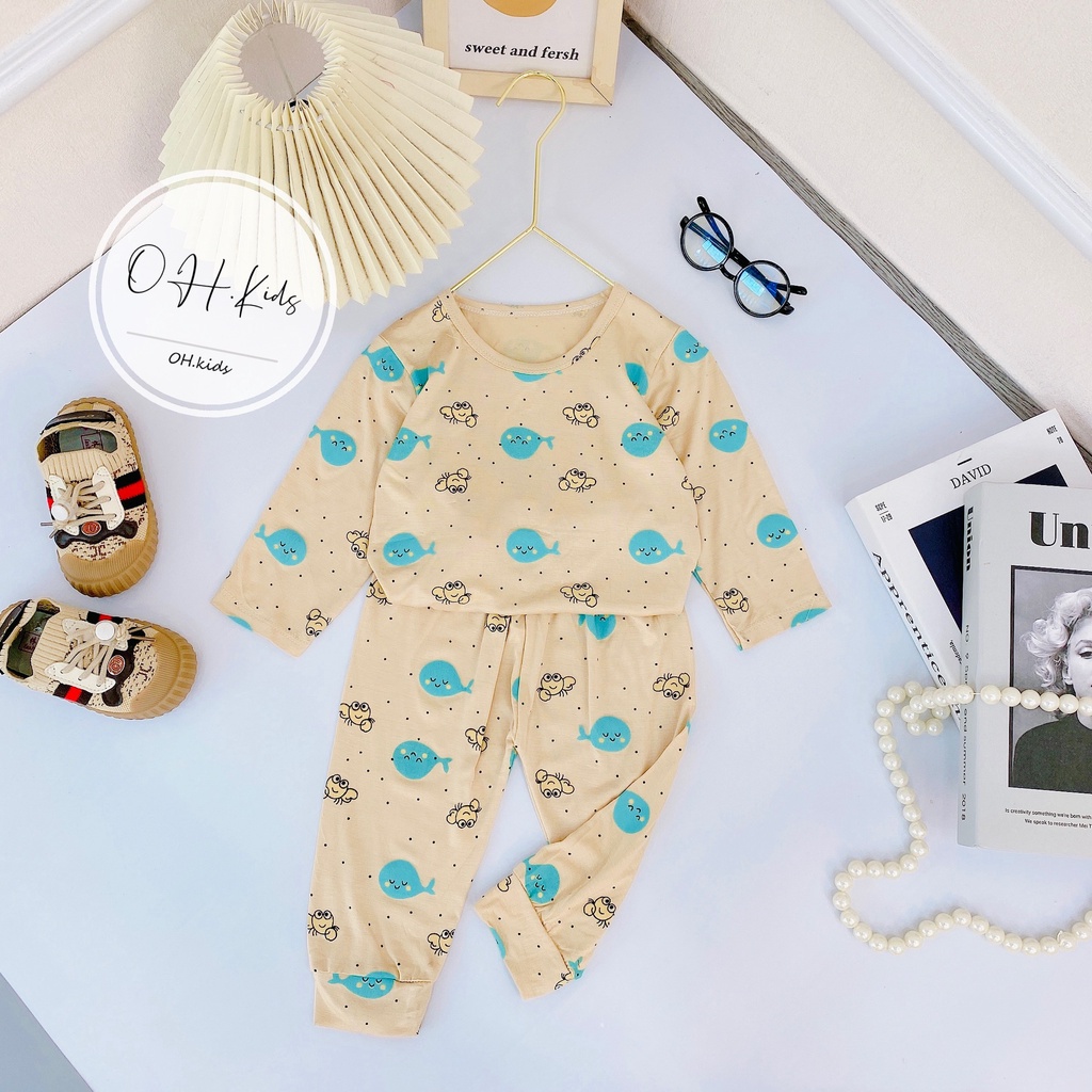 Bộ Dài Tay Chất Thun Lạnh MINKY MOM Vải Mềm Mịn, Thoáng Mát Cho Bé Trai, Bé Gái Từ 5 – 16kg