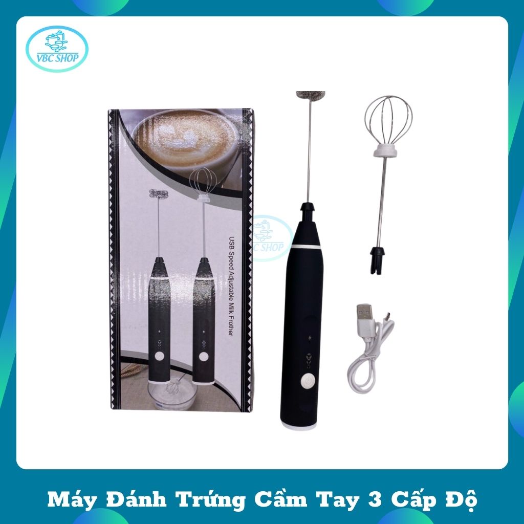 Máy Đánh Trứng Cầm Tay Mini 3 Cấp Độ Tiện Lợi, Máy Đánh Tạo Bọt Cafe Cầm Tay Cao Cấp