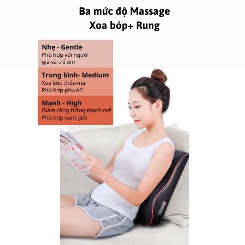 Gối Massage Hồng Ngoại cổ vai gáy tựa lưng đa năng RULAX Model RL-01 có hướng dẫn tiếng Việt