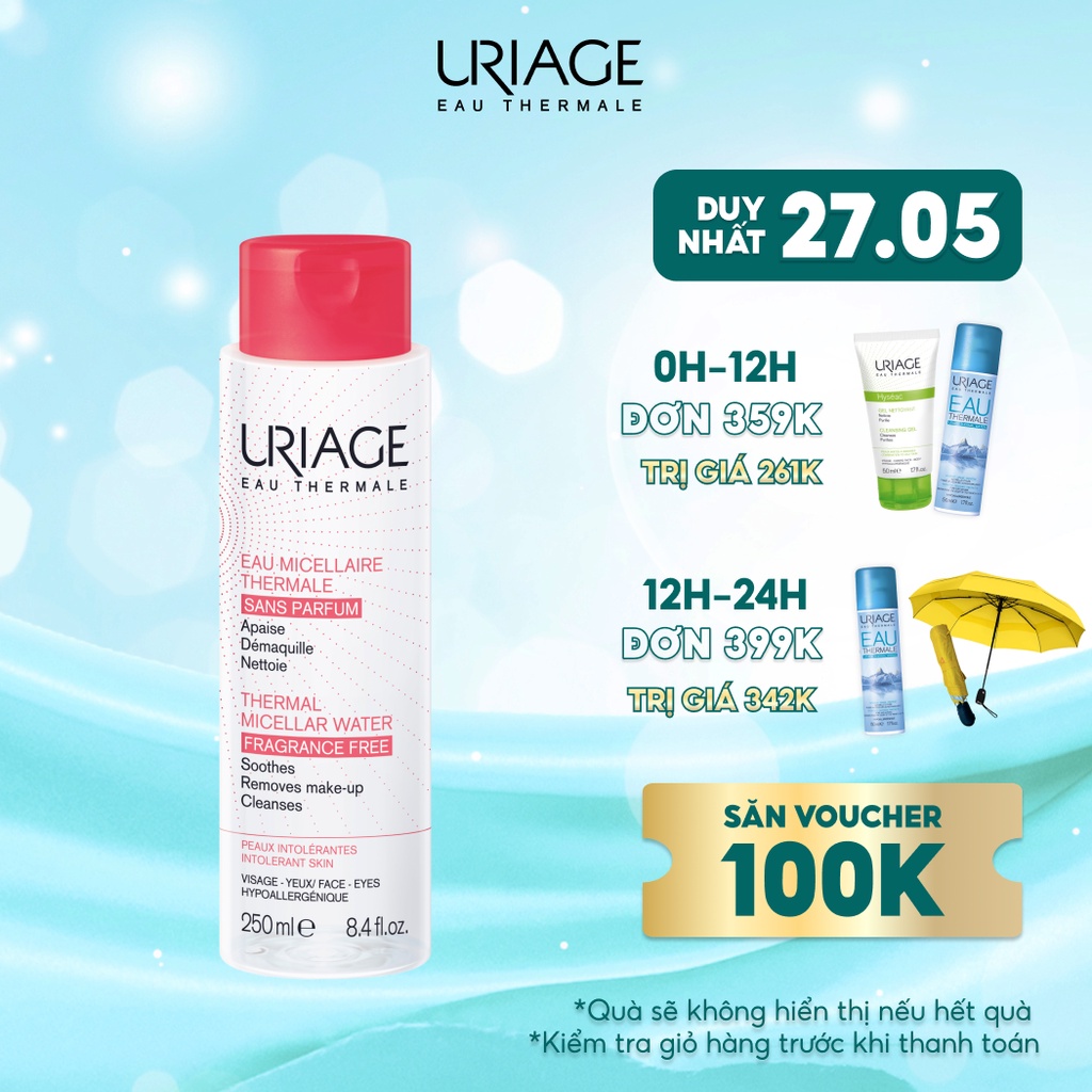 Tẩy trang dưỡng khoáng PI cho da kích ứng URIAGE EAU MICELLAIRE THERMALE PI 250ml