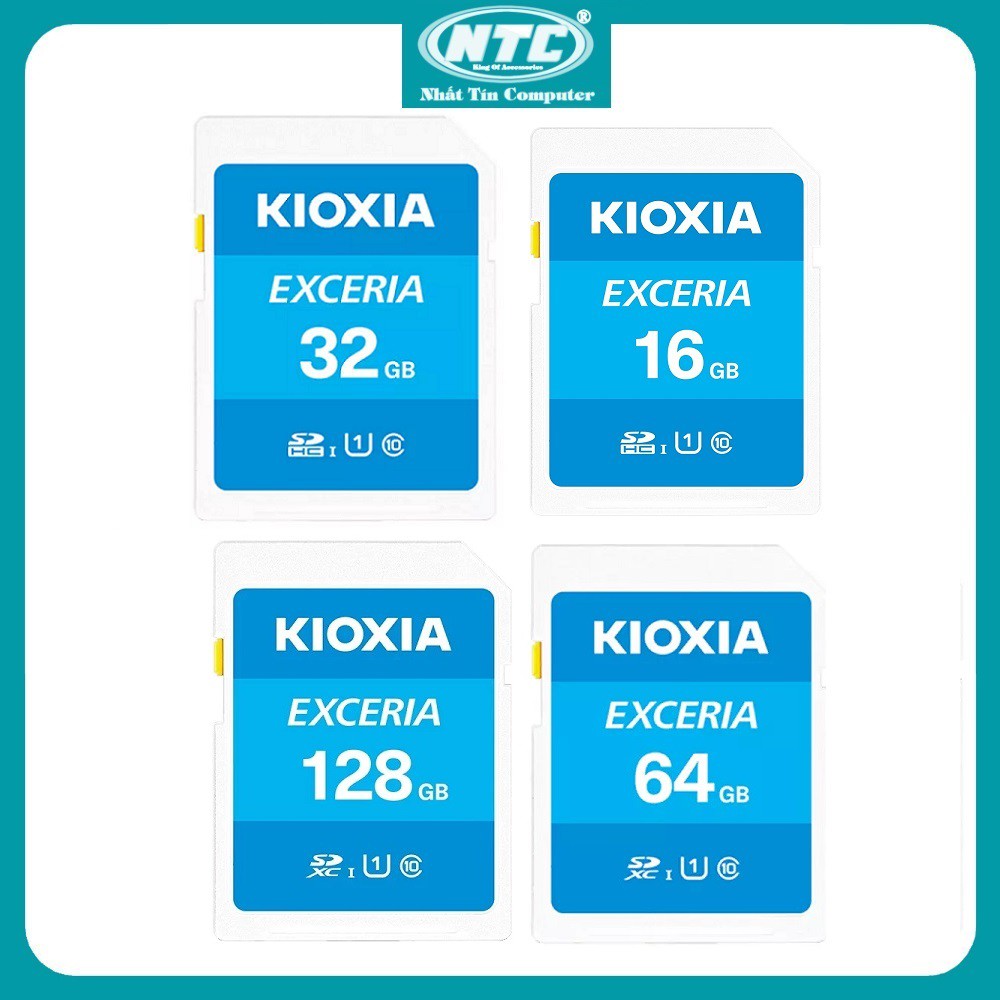 Thẻ nhớ Máy Ảnh SDXC Kioxia Exceria 16 / 32 / 64 / 128GB UHS-I U1 100MB/s (Xanh) - Formerly Toshiba Memory