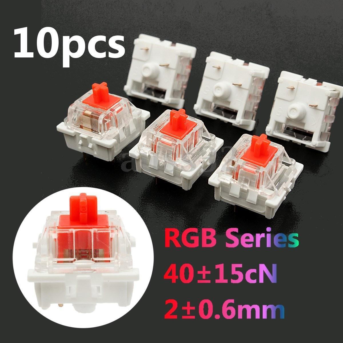 *In stock*10Pcs Plastic For Cherry Red 3 Pin MX RGB Mechanical Switch Keyboard Replacement