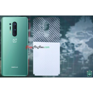 Skin Dán Mặt Sau Lưng Vân 3D One+ 8 - OnePlus 8 Pro - Carbon, Hình Hộp, Nhám, Vân Da