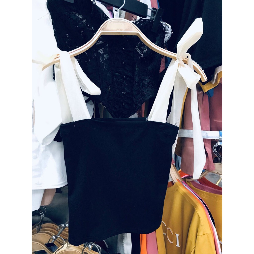 Áo Hai Dây Nơ Vai Siêu Hot_Xưởng May Quang Anh