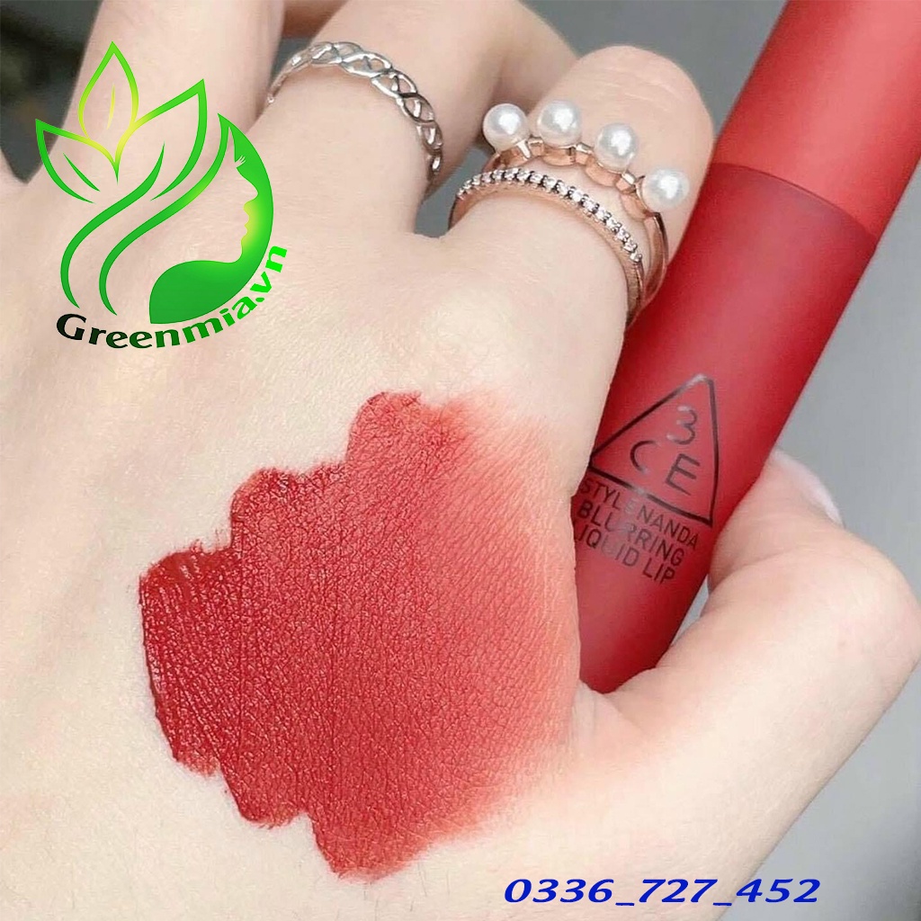 Son Kem Lì 3CE Blurring Liquid Lip Stay Away Đỏ Pha Cam Nâu Phù Hợp Mọi Tông Da