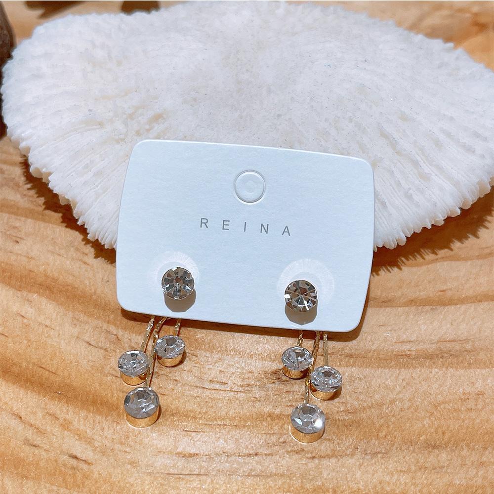 Khuyên Tai Dạng Hạt Phối Tua Rua Trước Và Sau Thời Trang Sáng Tạo Lưng|Trang Sức Nữ