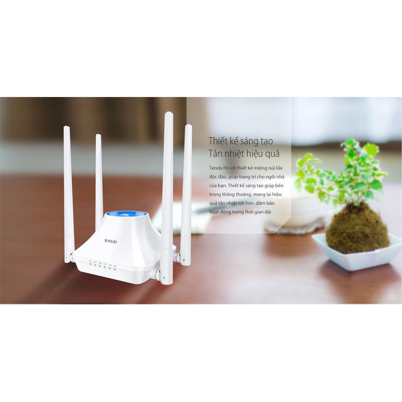 Bộ phát sóng Router Wifi Tenda F6 V3 chuẩn N 300Mbps