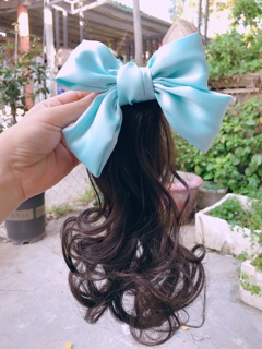 Kẹp tóc giả có nơ cho bé
