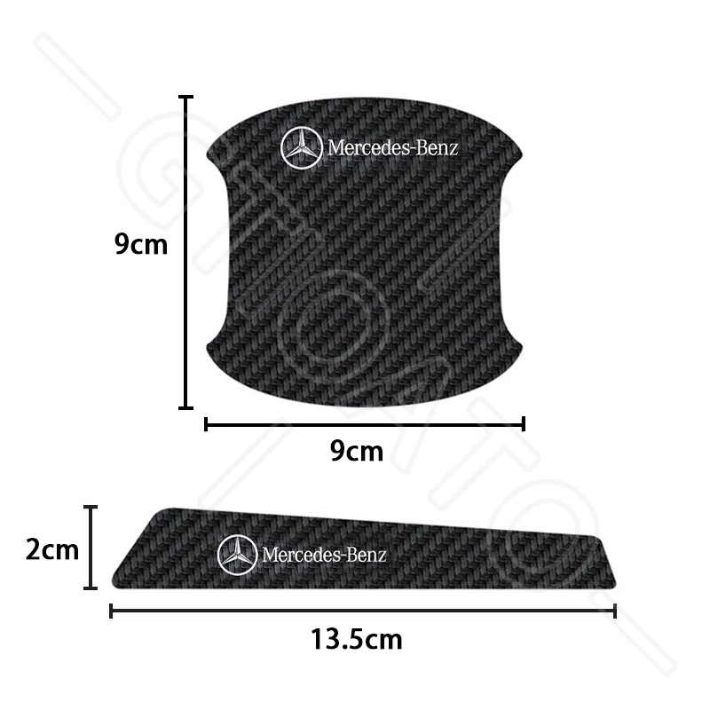 GTIOATO Bộ Bảo Vệ Tay Nắm Cửa ô Tô Sợi Carbon Bộ Bảo Vệ Bát Cửa Gương Hậu Xe HơI MiếNg DáN ChốNg XưỚC Phụ KiệN Ô Tô Cho Mercedes Benz W204 G63 GLC C200 W205 C300 AMG GLC300 E300 W213 W212
