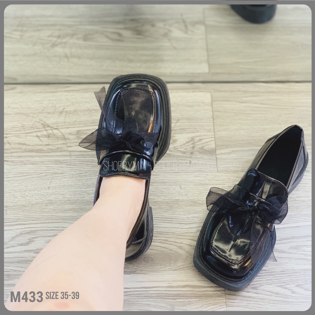 giày moca nữ gắn nơ xinh đi chơi, đi làm M433 SHOEBYMAI