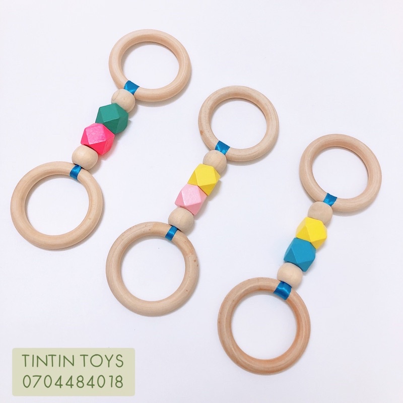 Đồ chơi vòng gỗ luyện tay, tập cầm nắm, đồ chơi trí tuệ, tăng khả năng vận động cho bé