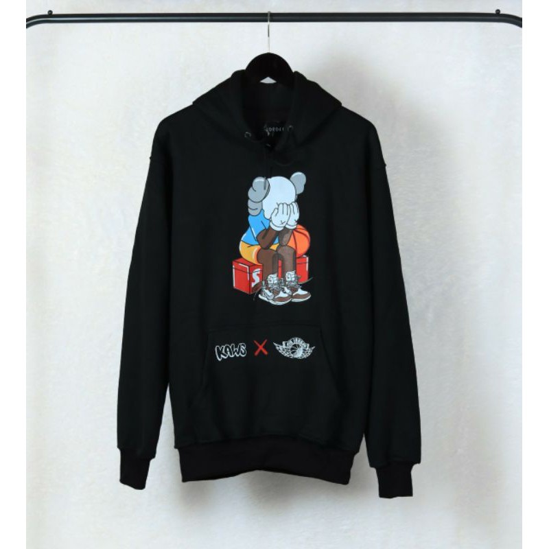 AIR JORDAN Áo Khoác Hoodie In Hình Kaws X Supreme Cá Tính