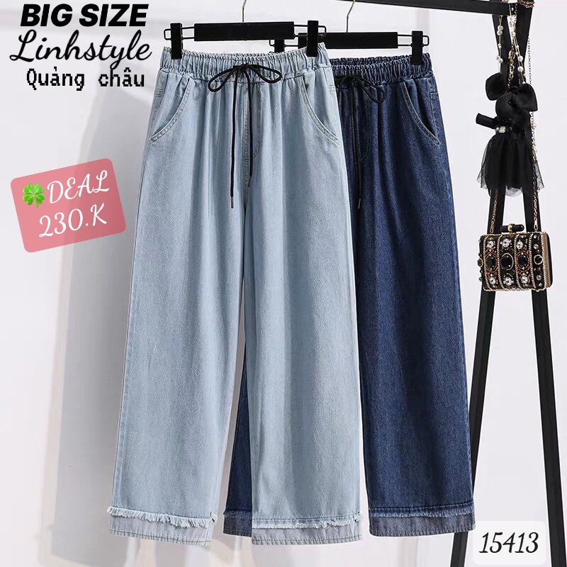 Quần jean culottes BIGSIZE ống suông 15413