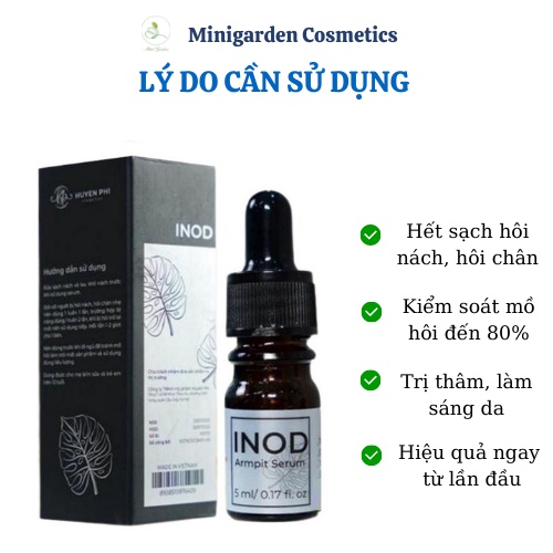 Serum hôi nách INOD Huyền Phi kiểm soát hôi nách, hôi chân, hết thâm, sáng da hiệu quả 5ml