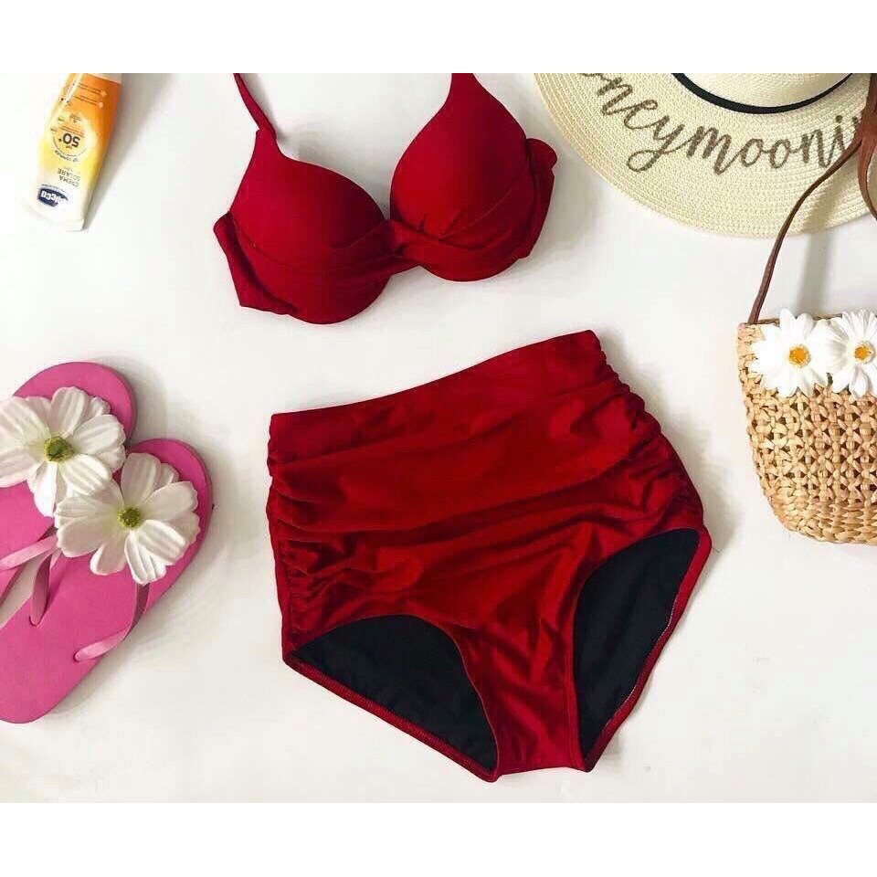Bikini 2 mảnh quần dúm cạp cao các màu (Có ảnh thật) - B05 | BigBuy360 - bigbuy360.vn