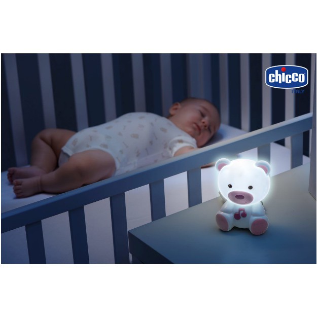 Đèn ngủ phát nhạc gấu Teddy - Hồng Chicco