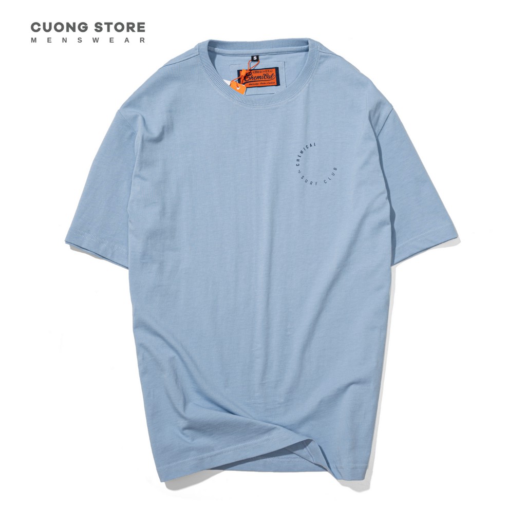 Áo thun cổ tròn unisex Surf Club CHEMICAL 2101018 vải Cotton cao cấp dày dặn form rộng trẻ trung - MENFIT