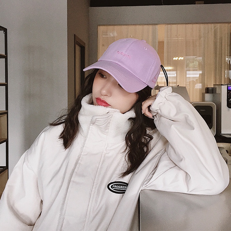 Mũ Lưỡi Trai Vành Cong Mềm Chống Nắng Màu Hồng Phong Cách Hàn Quốc Thời Trang Xuân Hè Cho Nữ