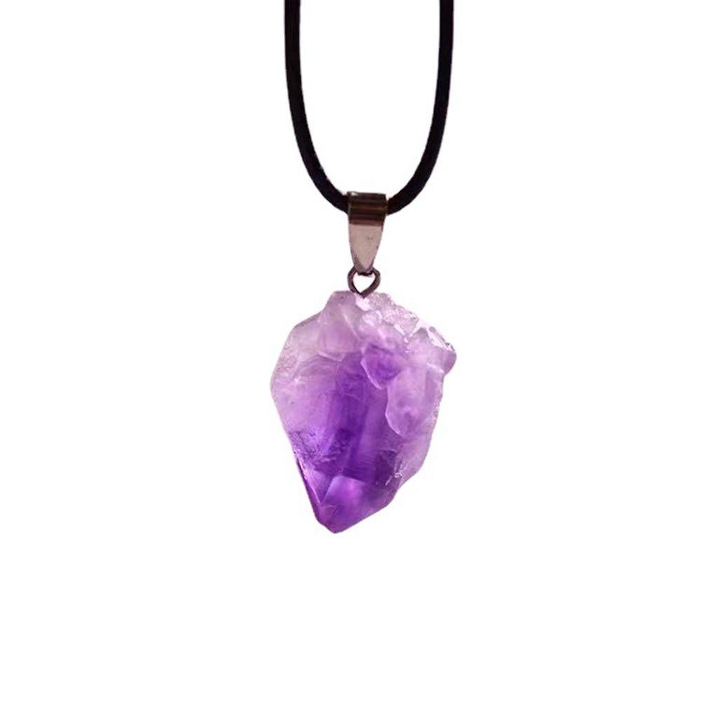 AROMA Vòng Cổ Dây Da Mặt Pha Lê Phong Cách Hàn Quốc Đơn Giản