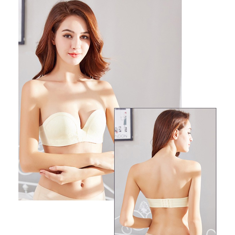 Áo Ngực Nữ Đẹp Nhất Không Dây MS1318 Kem