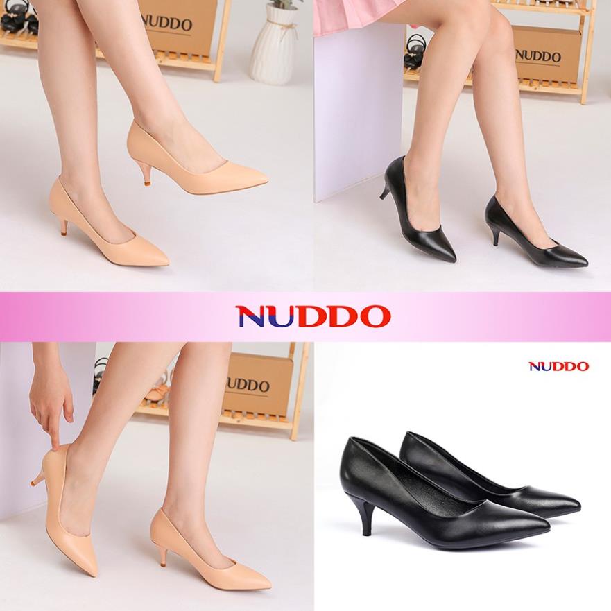 NEW Giày cao gót nữ bít mũi công sở Nuddo gót nhọn 5p da mền sang trọng
