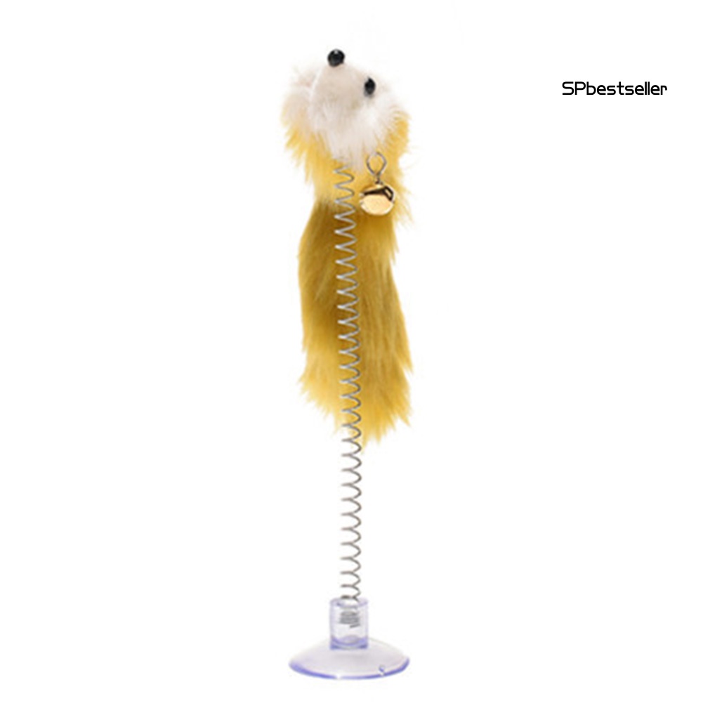 Đồ Chơi Tương Tác Hình Chú Chuột Lò Xo Gắn Lông Vũ Cho Mèo Cưng